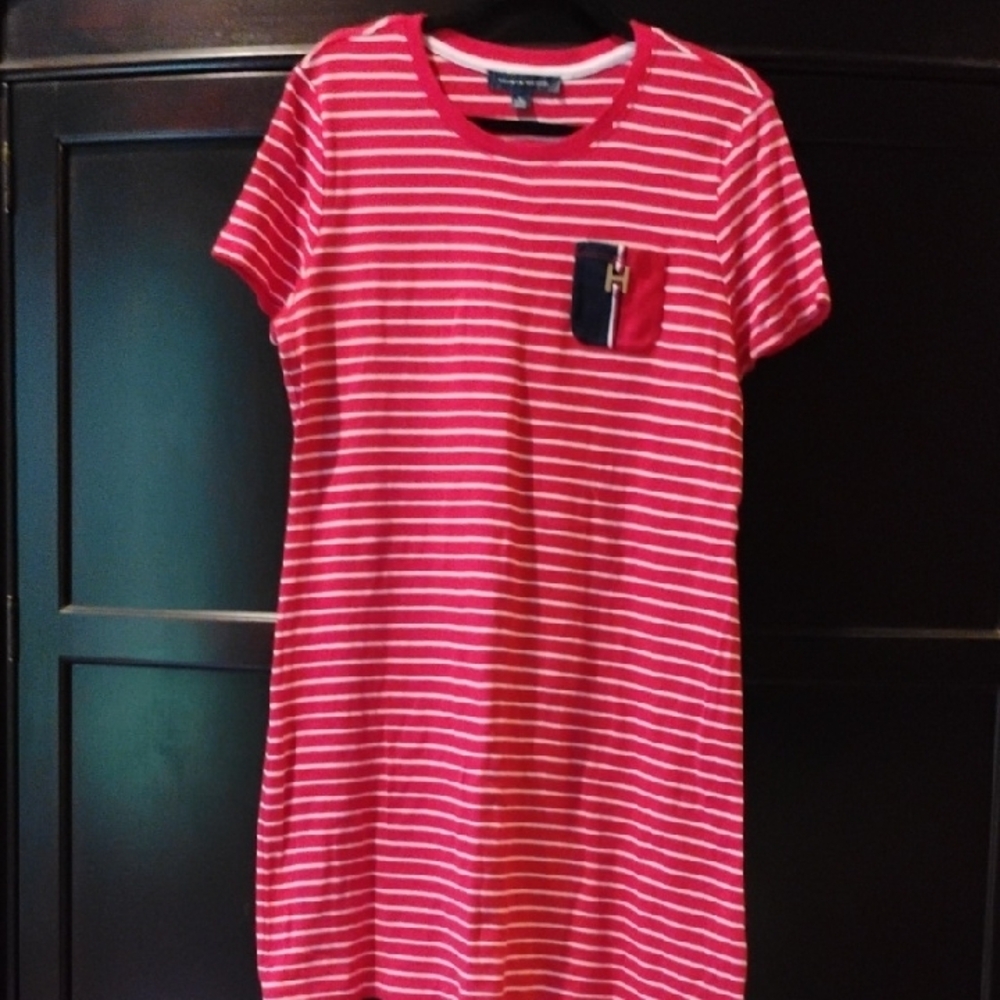Tommy Hilfiger Red and White Striped Top